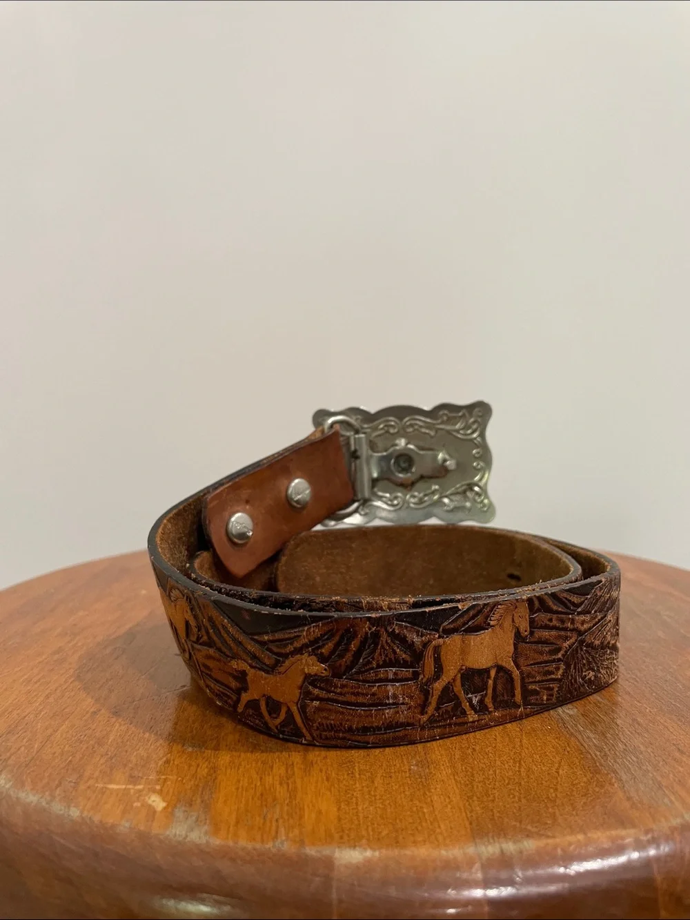 Vintage Wrangler Kids Leather Western Belt